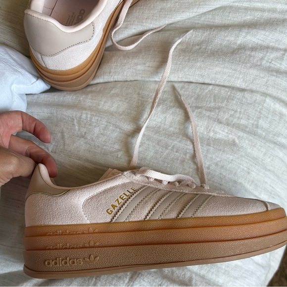 adidas Shoes - adidas Gazelle Platform Sneaker in Pale Pink with Gum Sole